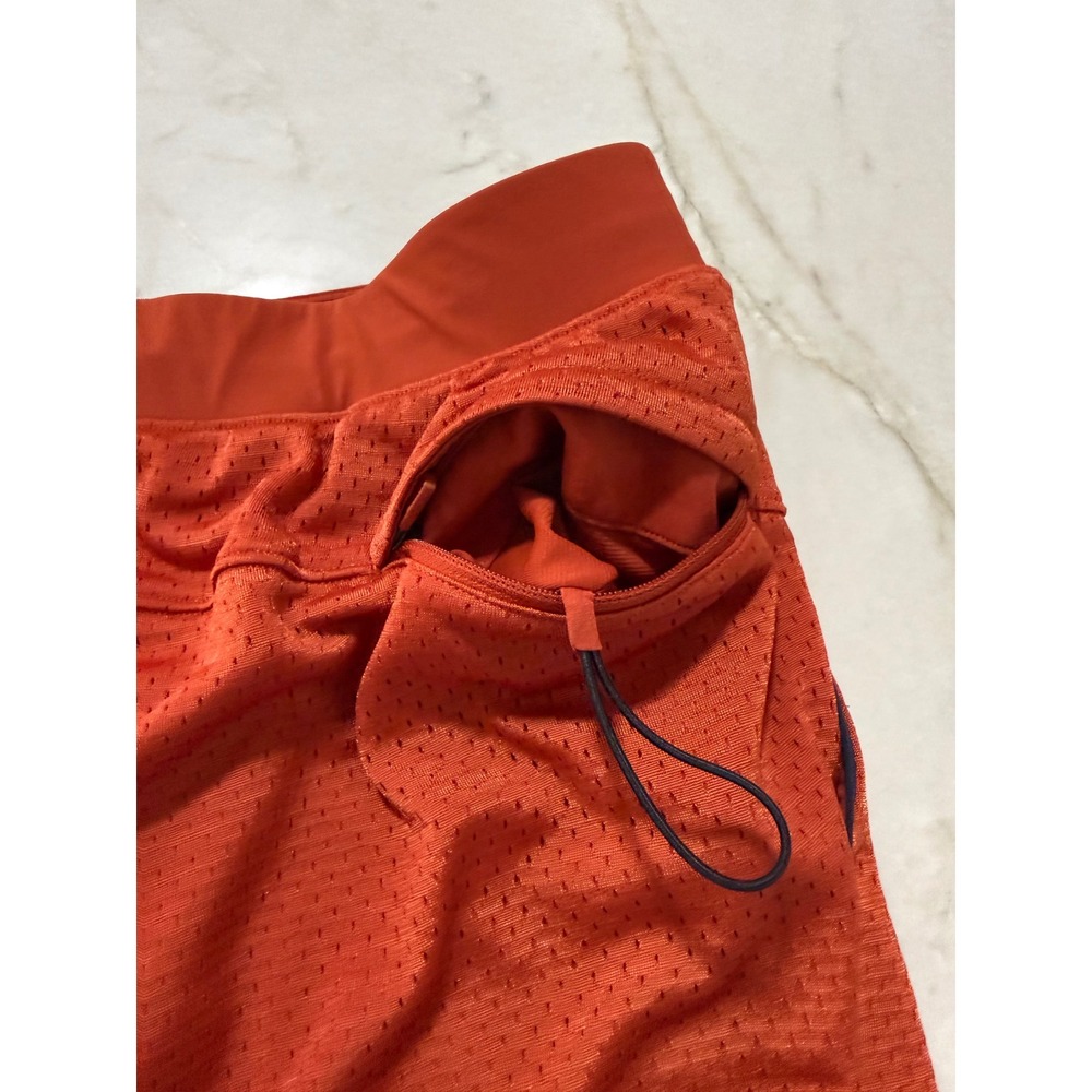 Lululemon Double Layered Mesh Shorts Men's Large Orange 7 Inch Inseam LM7BSES - Picture 7 of 9